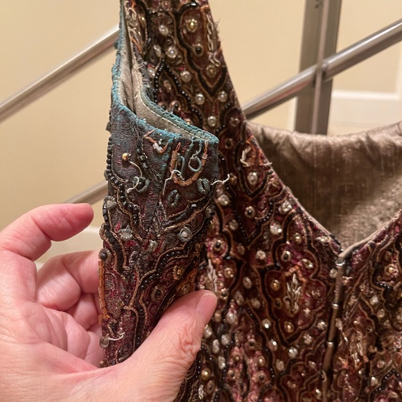 VINTAGE GORGEOUS BEADED GOLDEN BUSTIER TOP - Picture 7 of 14